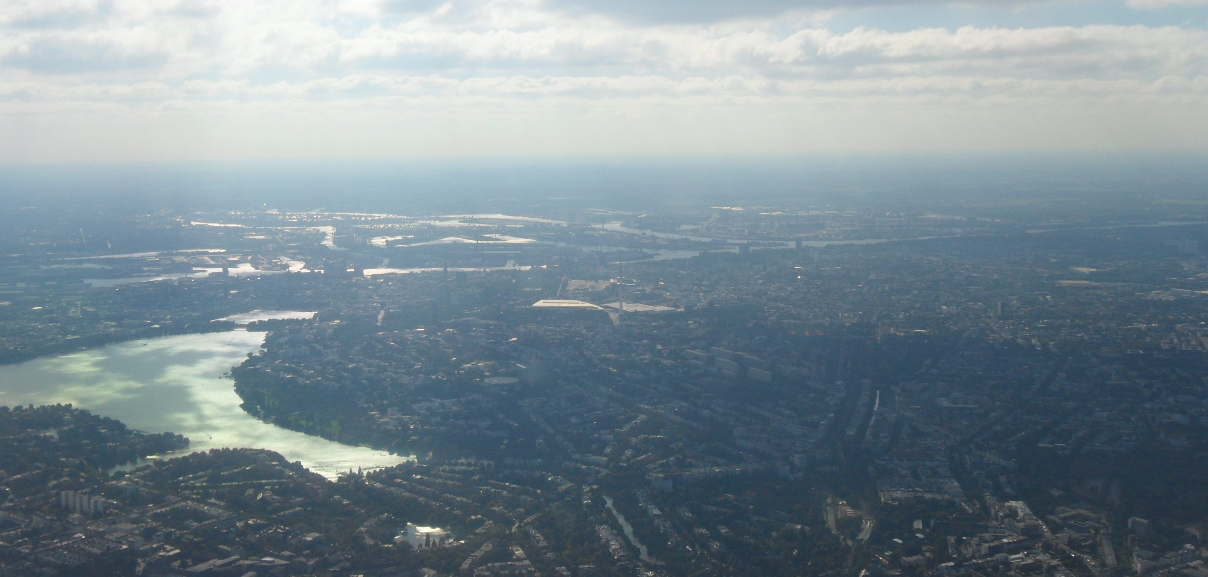 Birdseye view, Hamburg, Lake Alster